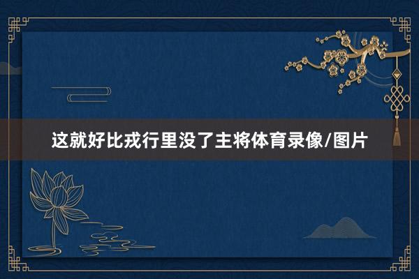 这就好比戎行里没了主将体育录像/图片