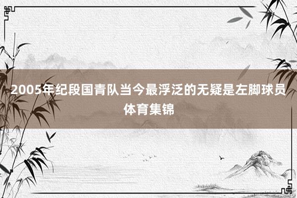2005年纪段国青队当今最浮泛的无疑是左脚球员体育集锦