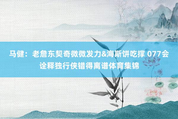 马健：老詹东契奇微微发力&海斯饼吃撑 077会诠释独行侠错得离谱体育集锦