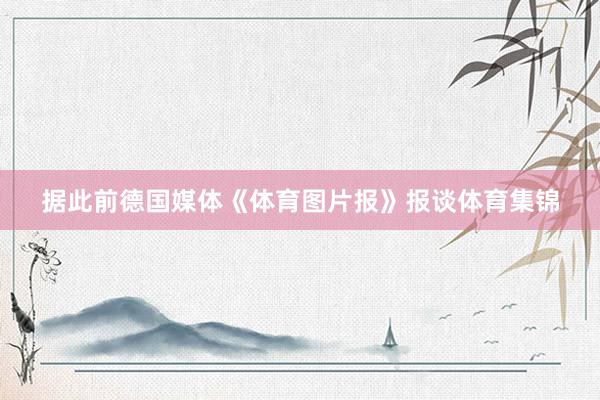 据此前德国媒体《体育图片报》报谈体育集锦