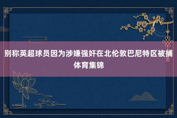 别称英超球员因为涉嫌强奸在北伦敦巴尼特区被捕体育集锦
