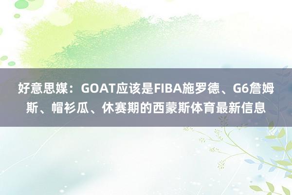 好意思媒：GOAT应该是FIBA施罗德、G6詹姆斯、帽衫瓜、休赛期的西蒙斯体育最新信息
